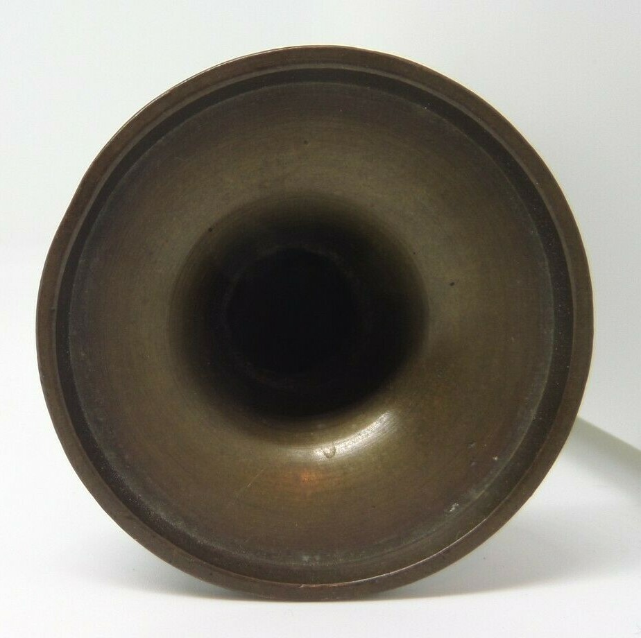 Vintage Brass Bud Vase Floral Etching