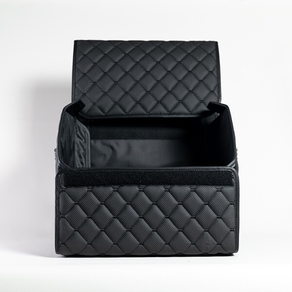 Leather Car Boot Organiser Box Large Capacity Auto Multi-Use Tools Storage Bag