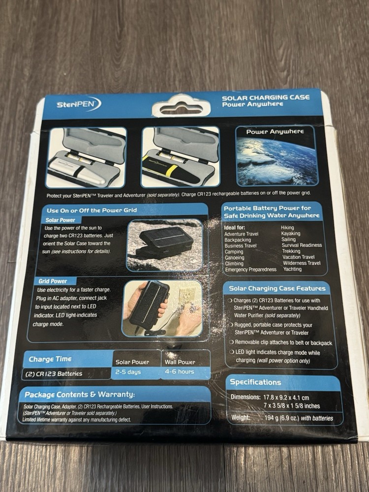 NEW - SteriPEN Solar Charging Case