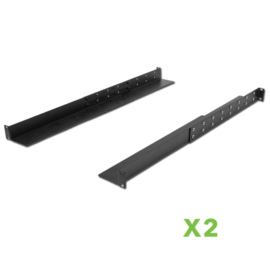 2 X Adjustable 4-Post Rack Mount Server Shelf Shelves Full Depth Rail Rails 1U