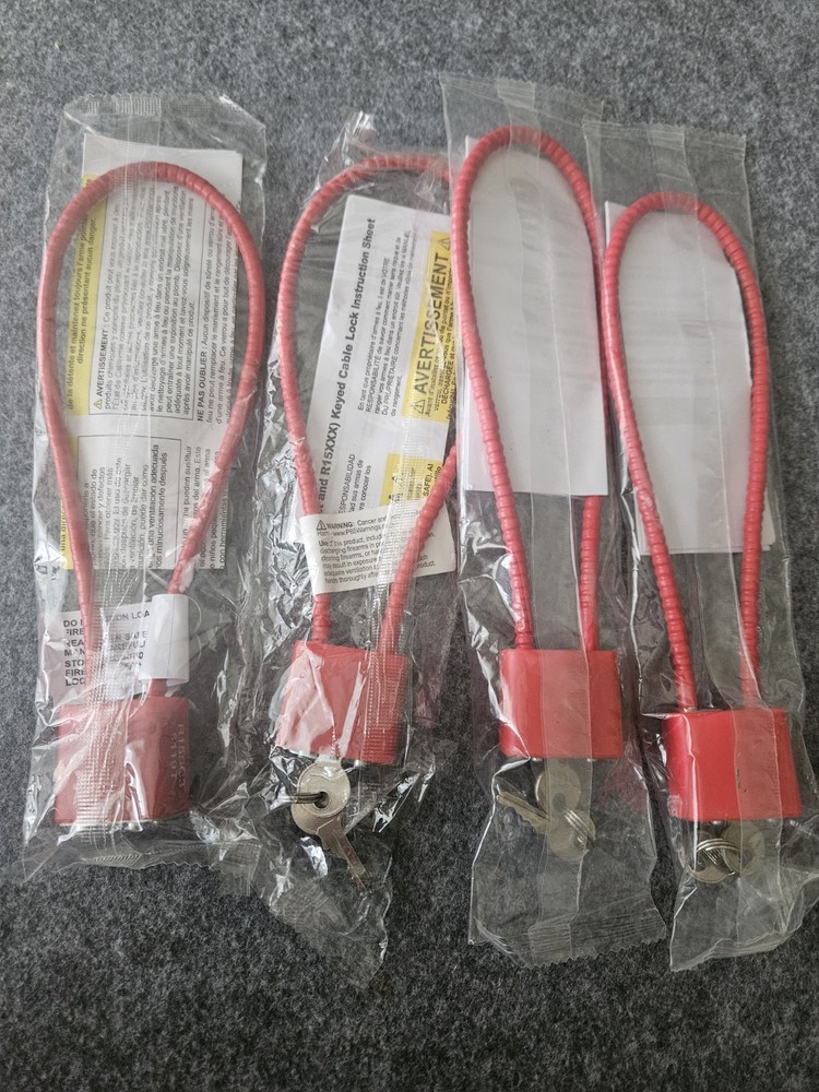 Gun Cable Locks Red X4