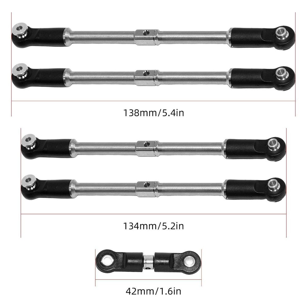 5x Steering Links Professional Replacing Adjustable for 1/7 1/8 DIY Modified