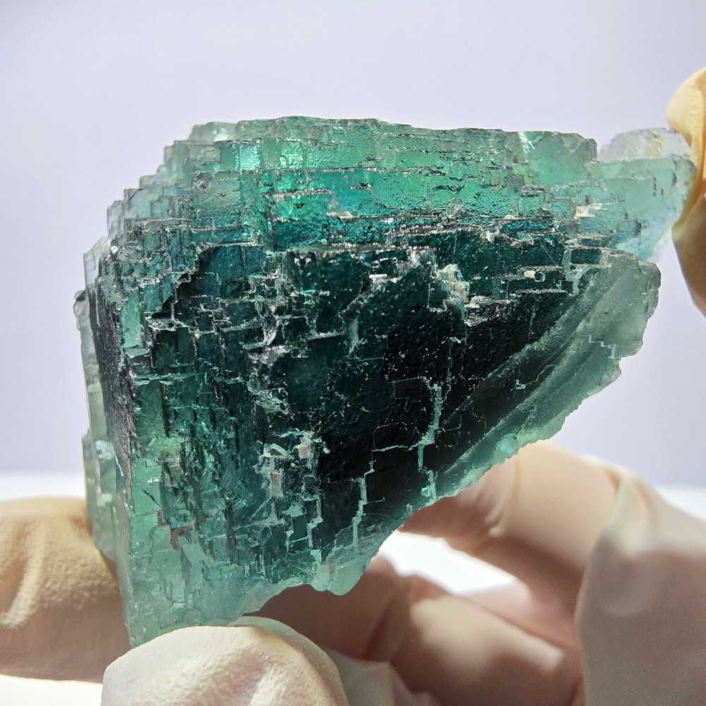 Clear Phantom Fluorite Cube Specimen, parquetted green Okorusu, Namibia