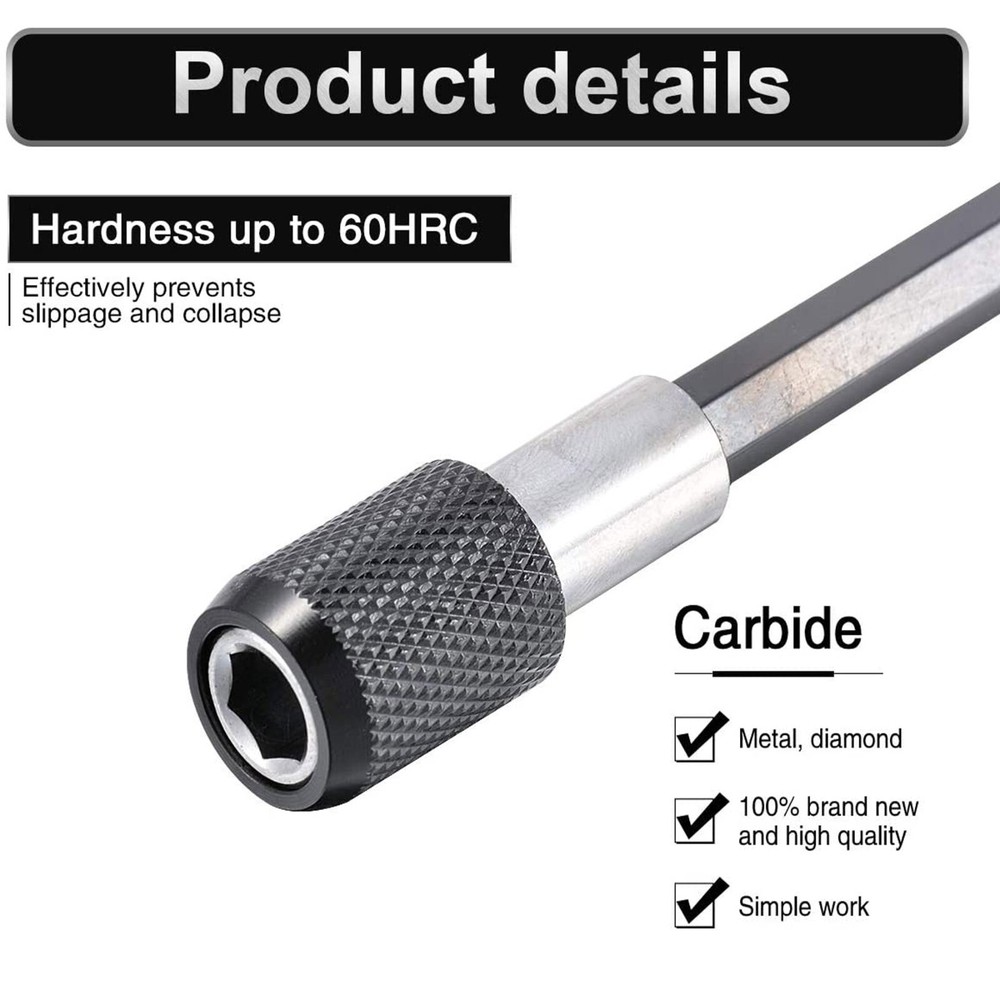 6Pc Magnetic Extension Socket Drill Bit Holder Screwdriver 1/4" Hex Shank Quick