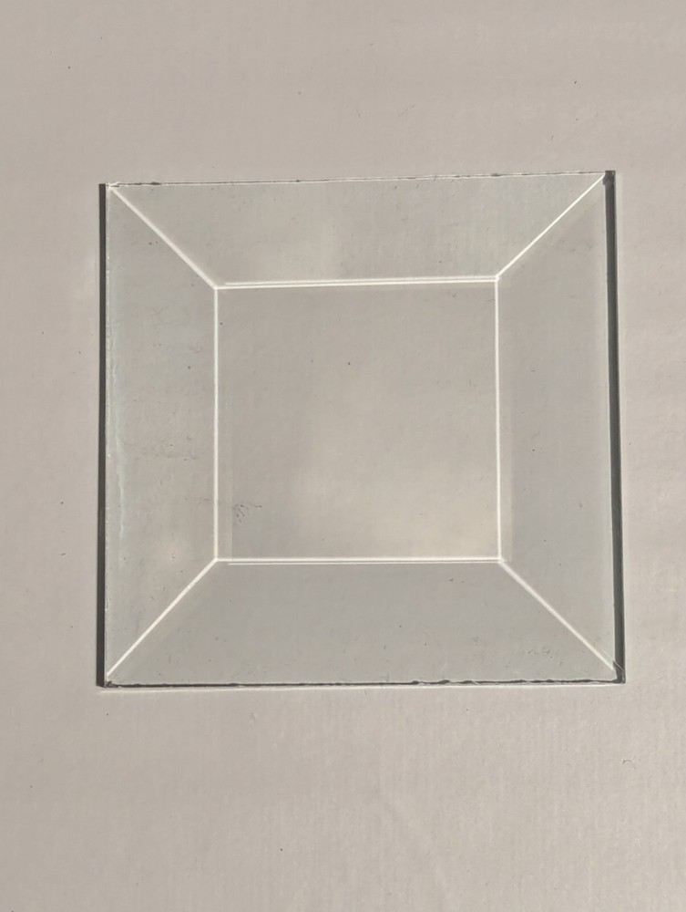 Square Shaped Clear Glass Bevel. 2" X 2".