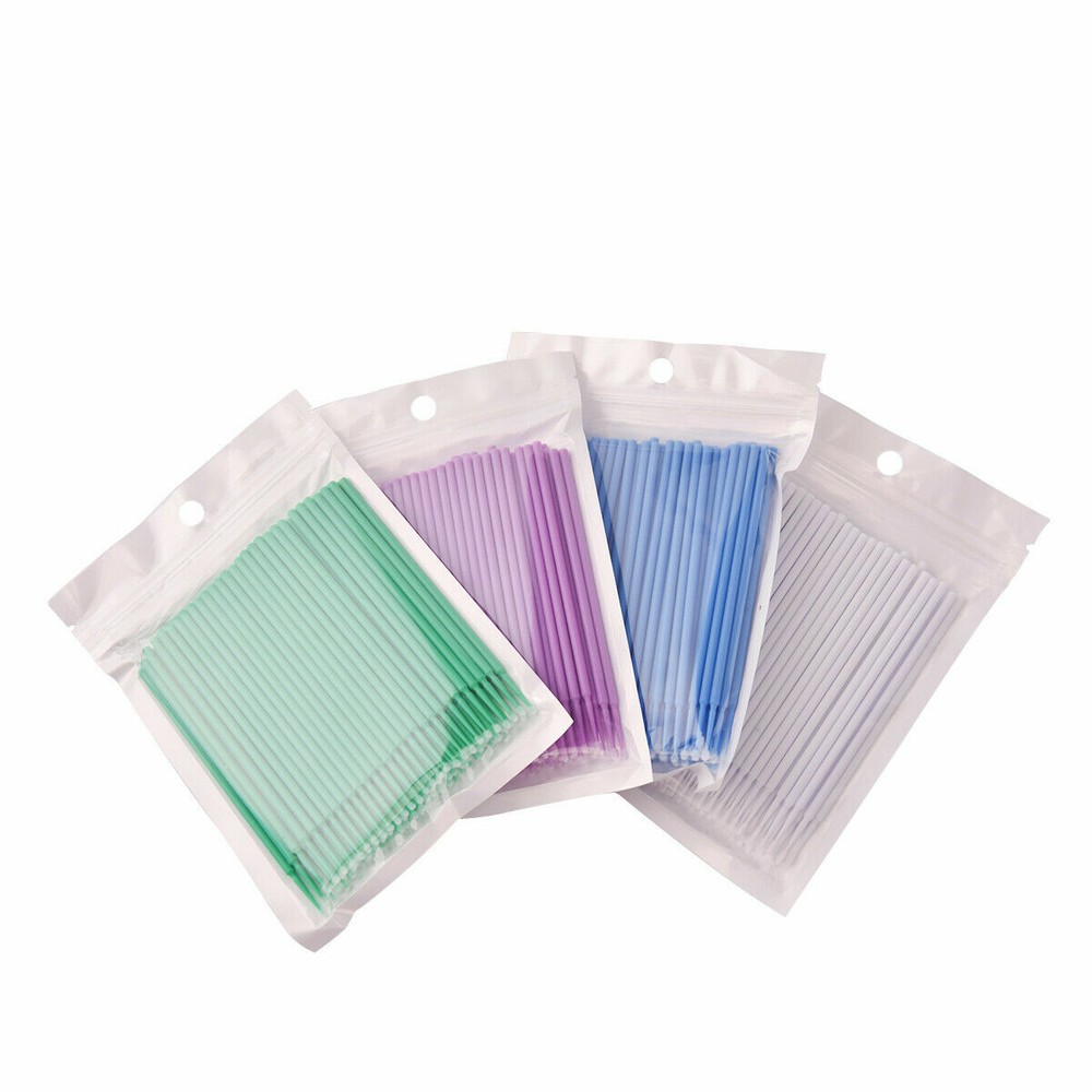 100 Pcs Dental Disposable Micro Applicator Brush Bendable 2.5mm Blue Regular