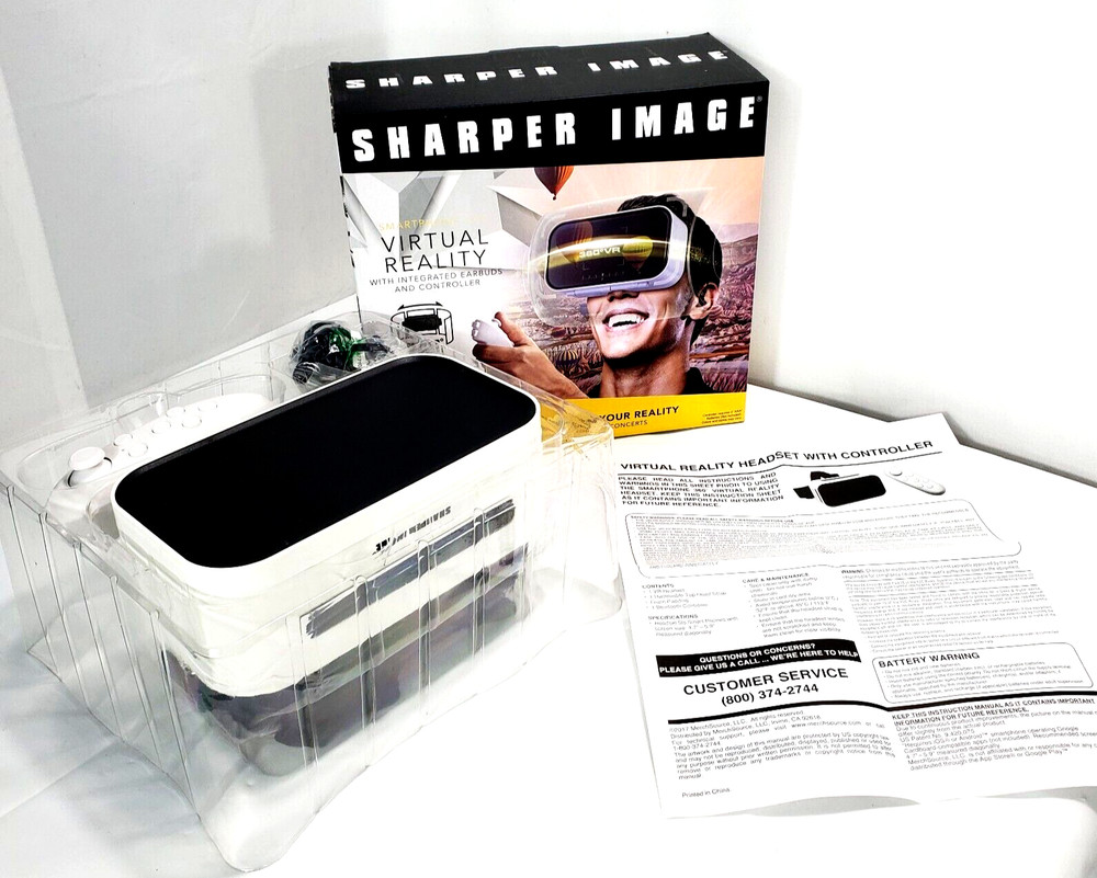 Sharper Image Smatphone 360 Virtual Reality Visual Headset Viewer White 1003366