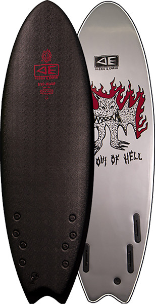 Ocean and Earth Bat Outa Hell Quad Softboard 5'6" Black