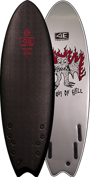 Ocean and Earth Bat Outa Hell Quad Softboard 5'6" Black