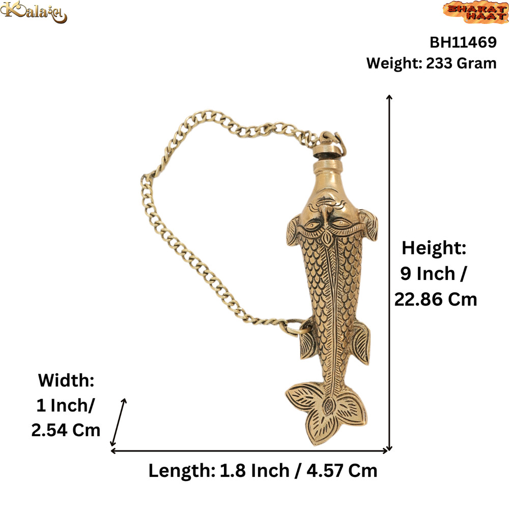 Brass Fish Surmadani – Traditional Kohl Container