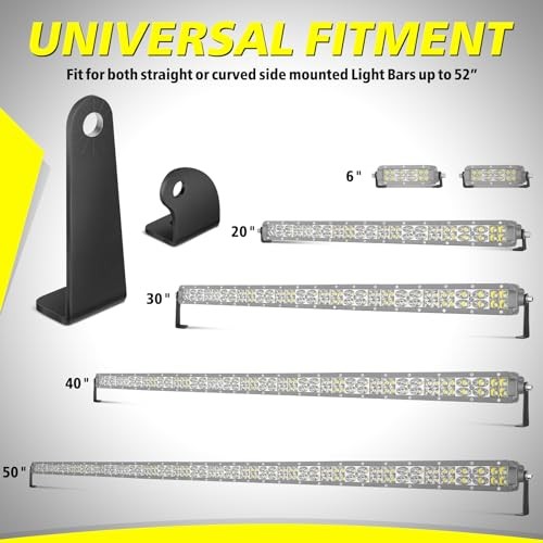 Light Bar Mounting Brackets 2 Packs Universal Side-Mounted 3MM Thick - 2 Packs