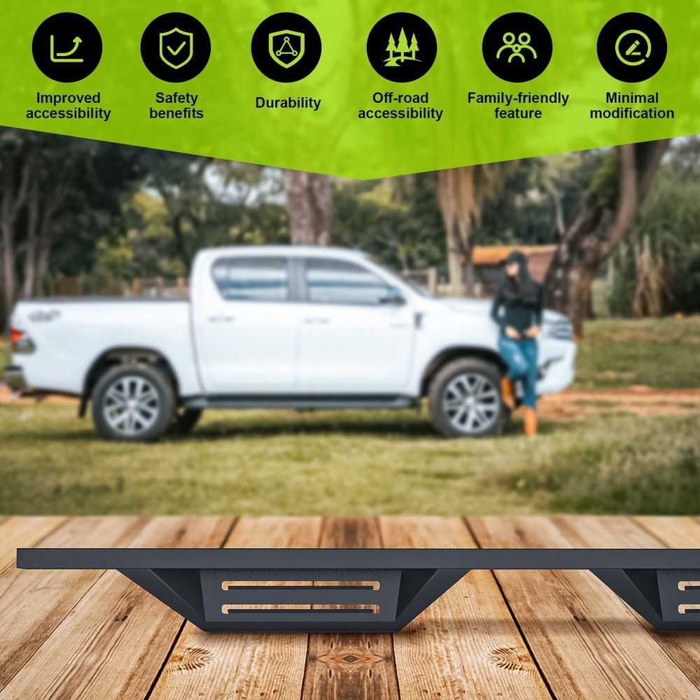 Side Step For 2019-2024 Chevy Silverado 1500 Crew Cab Running Board Nerf Bar