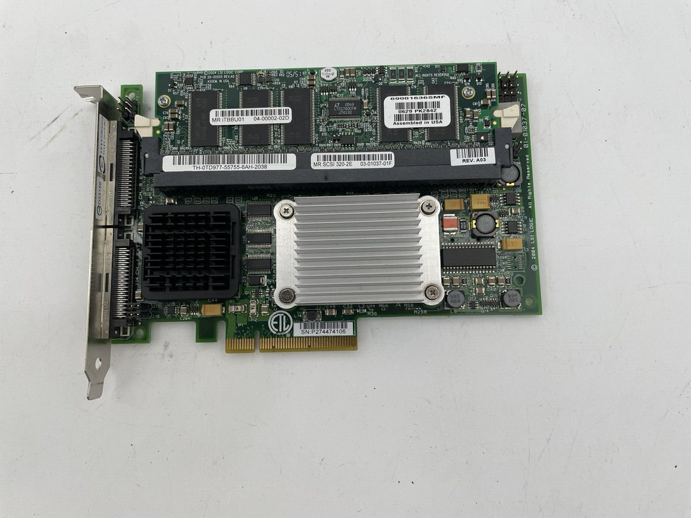 Dell TD977 MR 320-2E PERC 4E/DC SCSI PCI-E RAID Controller Card