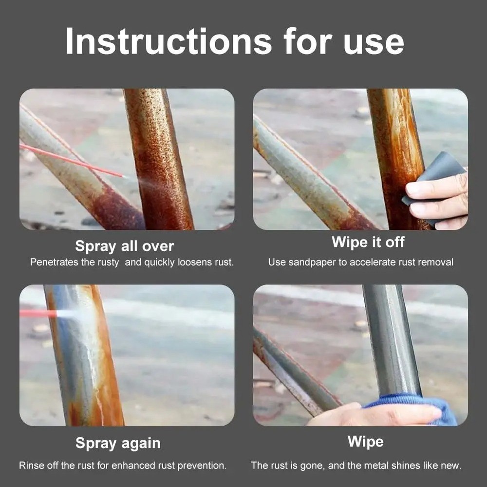 Multifunctional Metal Rust Remover,Rust Removal Spray,Anti-Rust Lubricant Spray