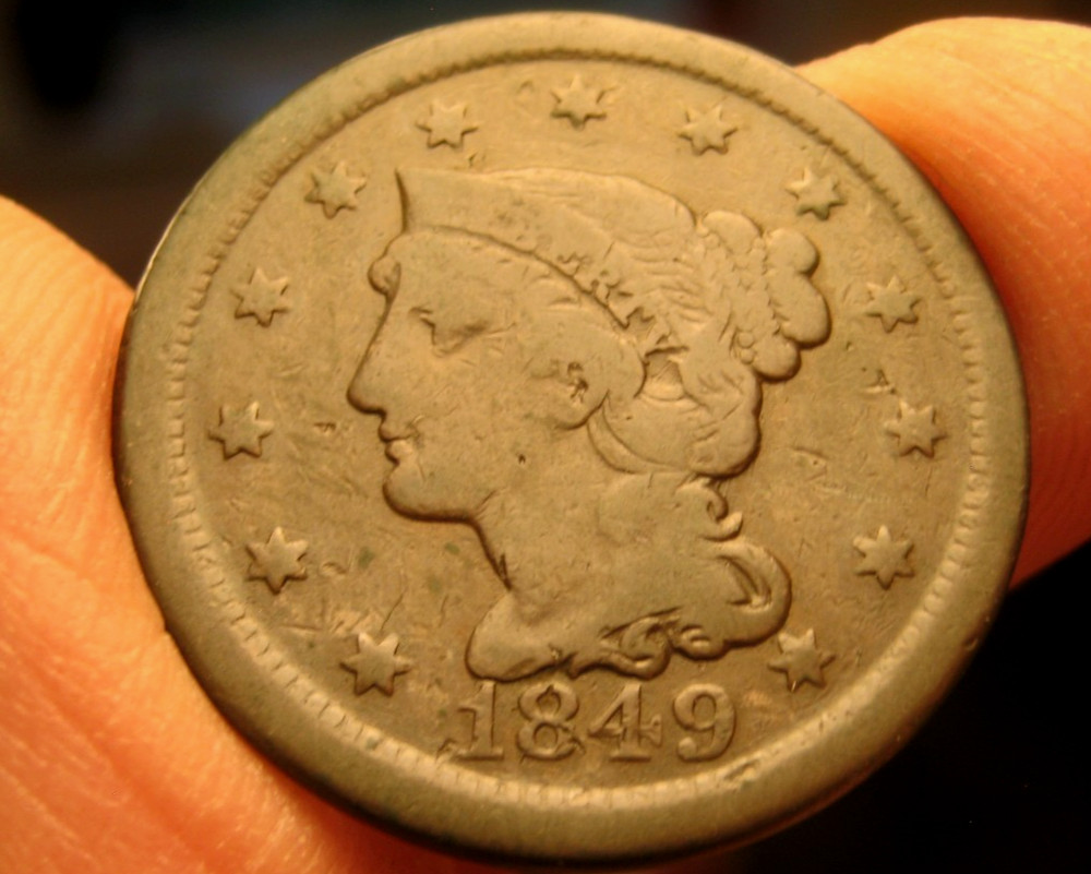 1849 LARGE CENT ~ Very Good