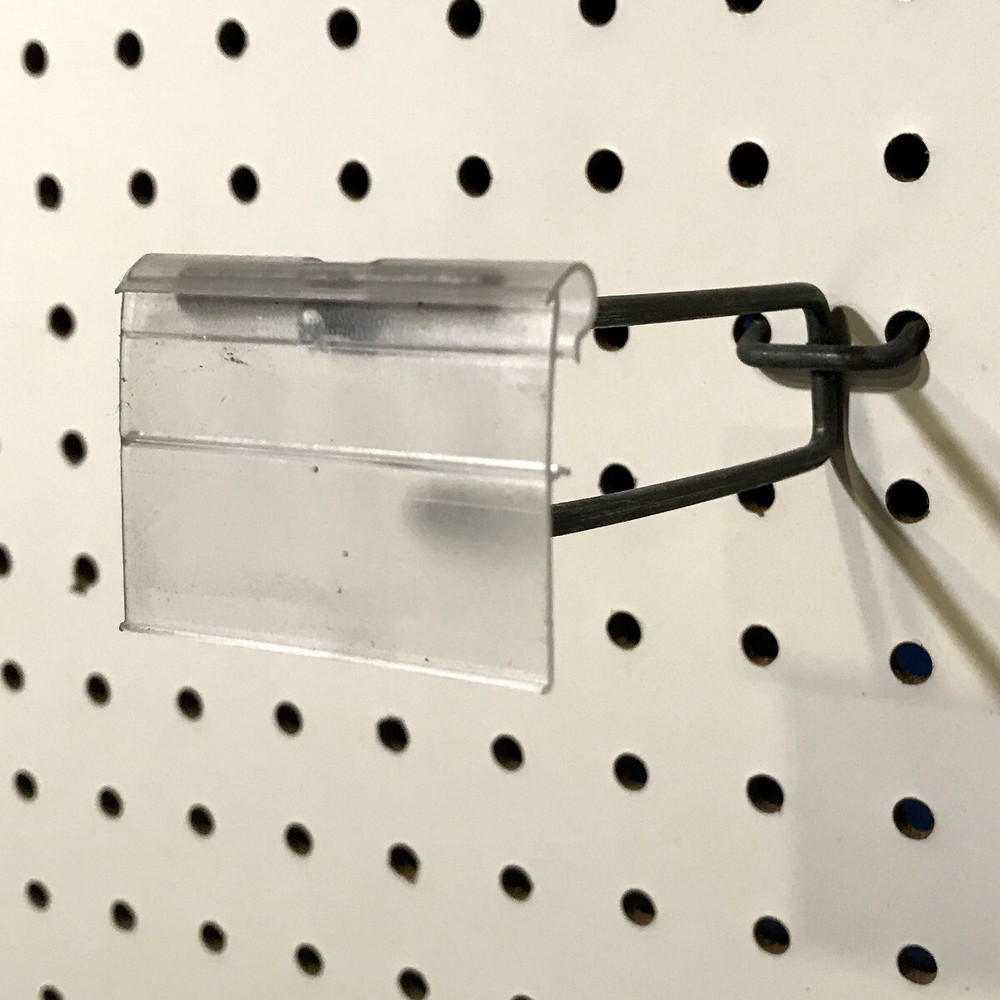 4" Flip Scan Peg Hooks w/Label Holder Pegboard (60 Pack)