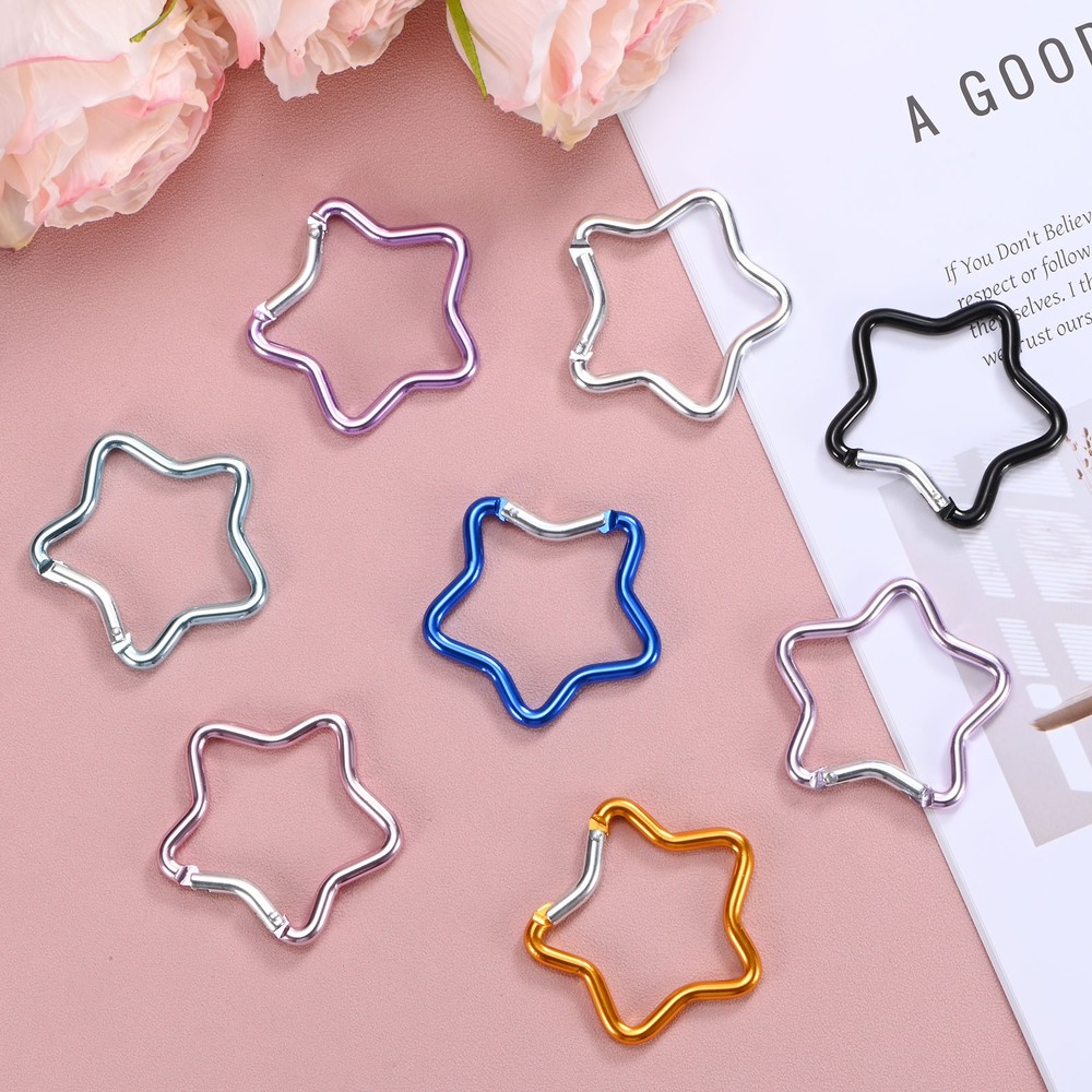 Star Shaped Snap Clip [6 Pack] - Keychain Clip [Gold]