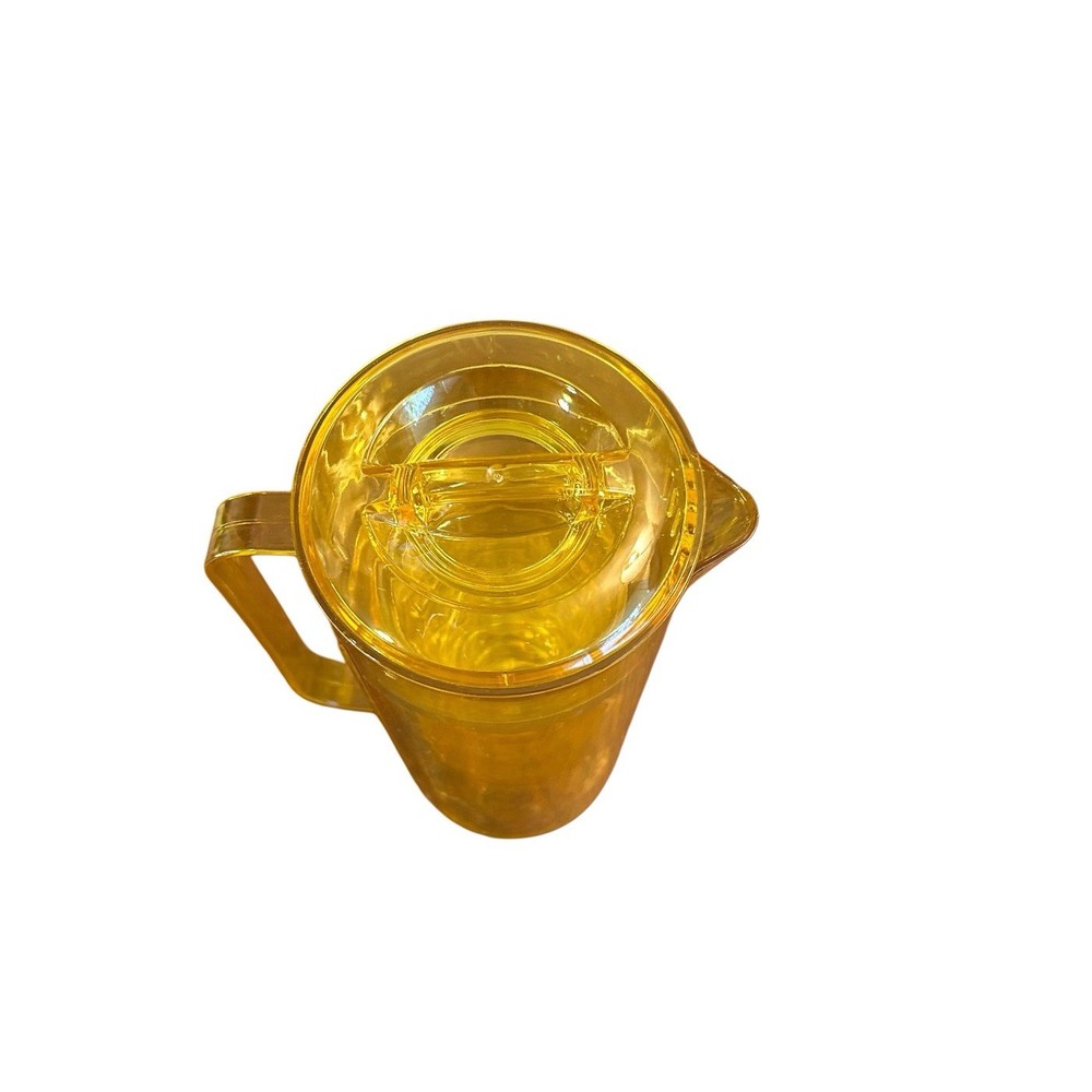 Yellow Transparent Plastic Pitcher Beverage Set with 4 Stackable Tumblers New