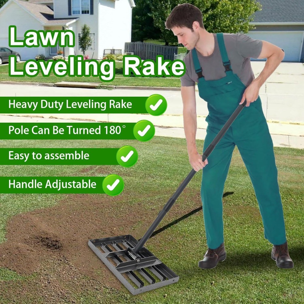 17x10 Lawn Leveler with 68" Adjustable Stainless Steel Handle