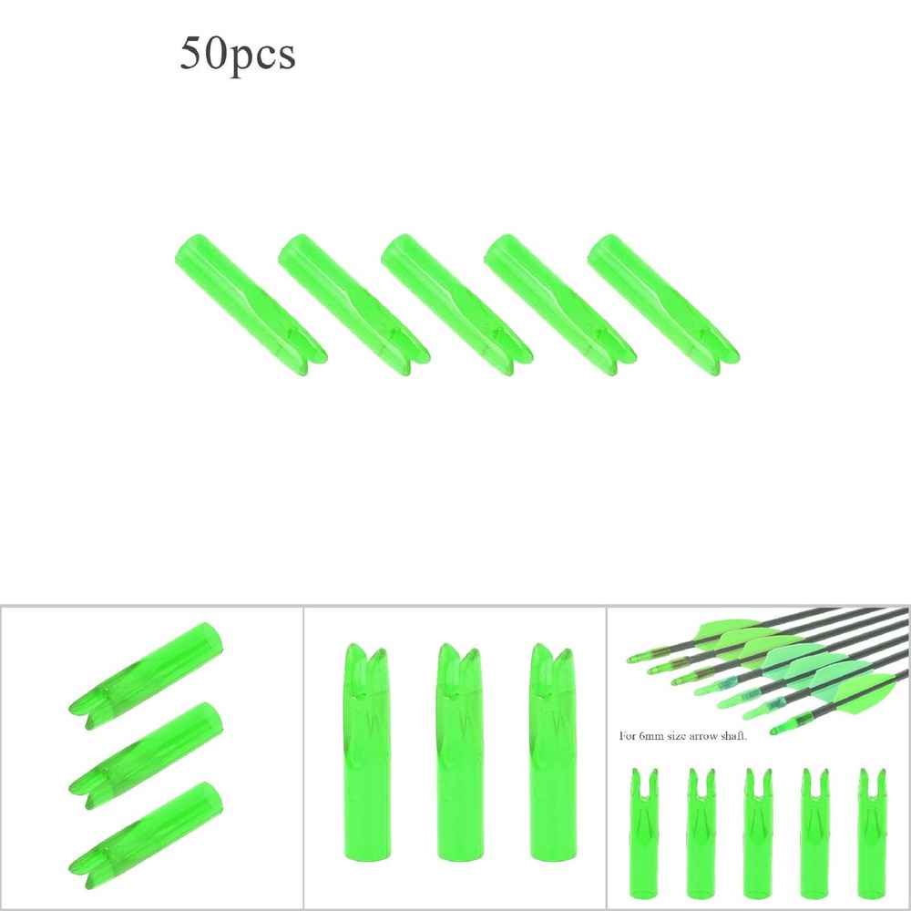 § Green 50Pcs Portable Plastic Bow Nock Insert Tail Archery Accessory