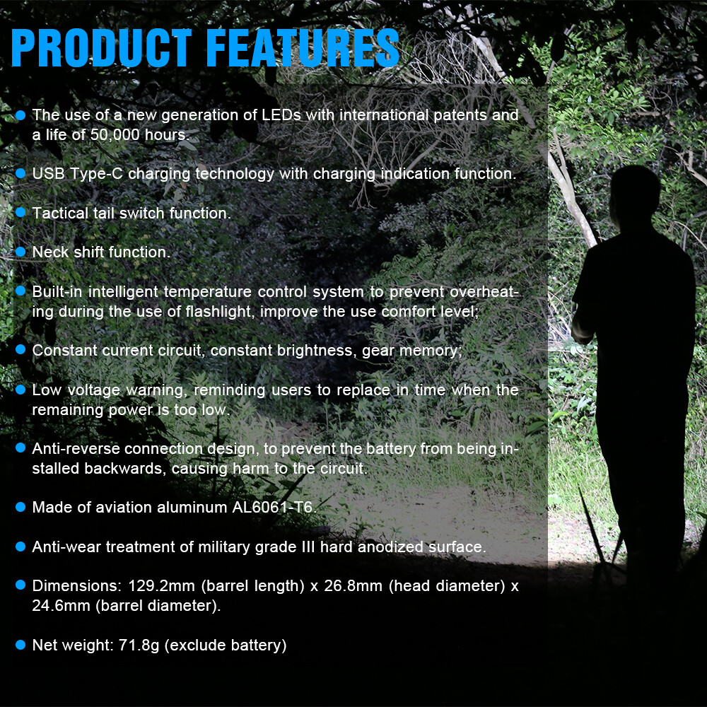 TrustFire 2600 Lumen Tactical LED Flashlight Rechargeable led Torch Waterproof