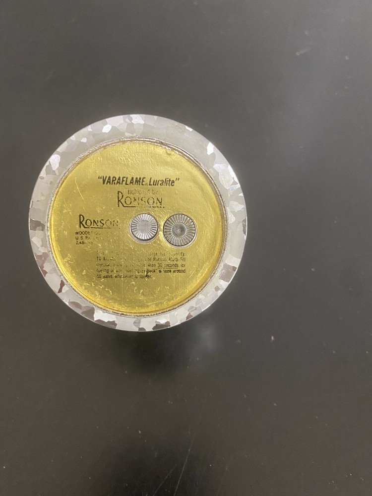Ronson Varaflame Luralite Gold Silver Table Lighter NOT Tested