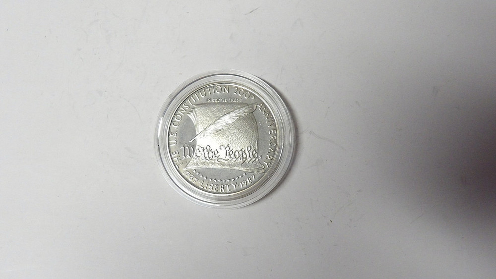 Proof 1987-S U.S. Constitution Centennial Commemorative Silver Dollar 90% Silver
