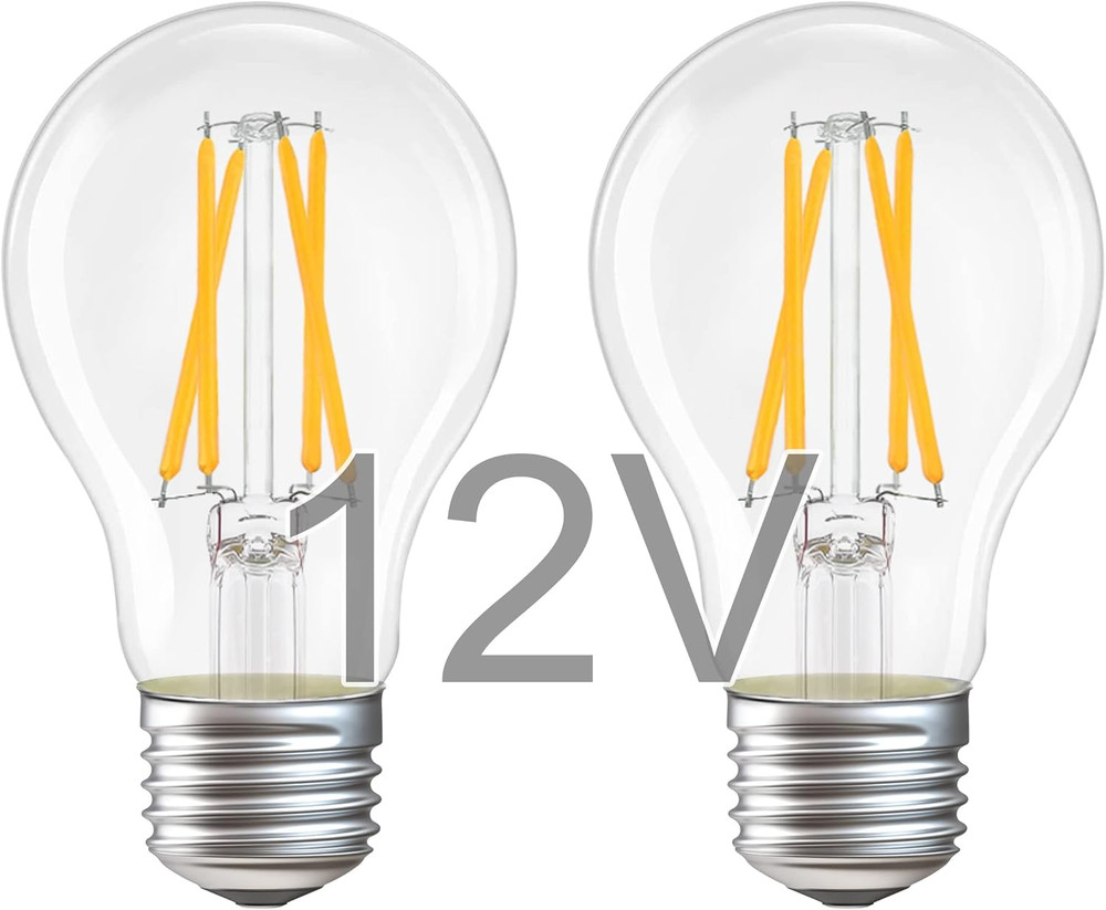 12V Low Voltage LED Light Bulbs - Soft Warm 2700K 4W E26 Edison Base 40W Equival