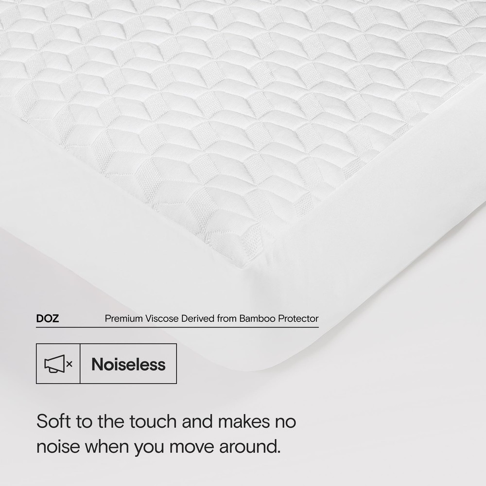 DOZ Mattress Protector, 100% Viscose Derived from Bamboo Surface, 3D Air Fabr...