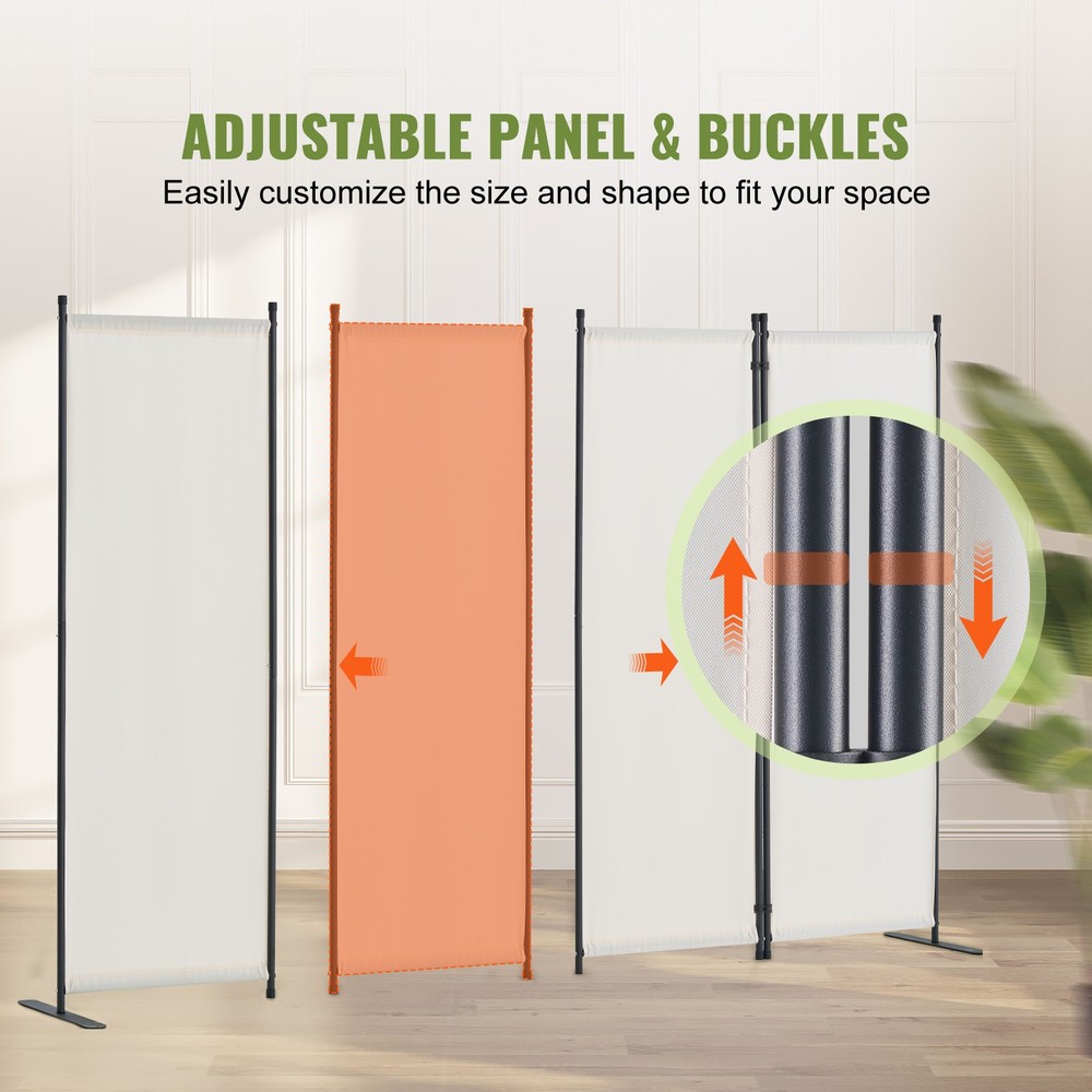 Uimoso Room Divider 4-Panel Folding Privacy Screen Fabric Partition Office White