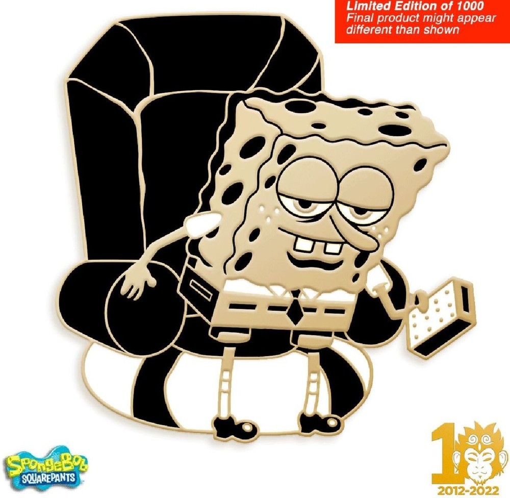 Sponge Bob Square Enamel Pin Limited Edition 1000 Zen Monkey Studios Nickelodeon