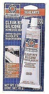Permatex 80050 3 Oz Clear Silicone Adhesive Sealant