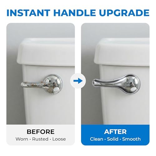 Toilet Handle Lever Flush Replacement, Chrome, Front Mount Chrome Polished