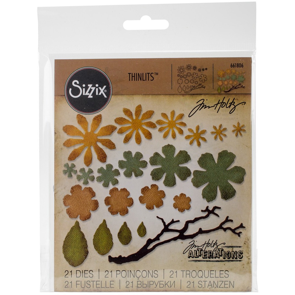 Sizzix  Thinlits Dies By Tim Holtz 21/Pkg-Small Tattered Florals