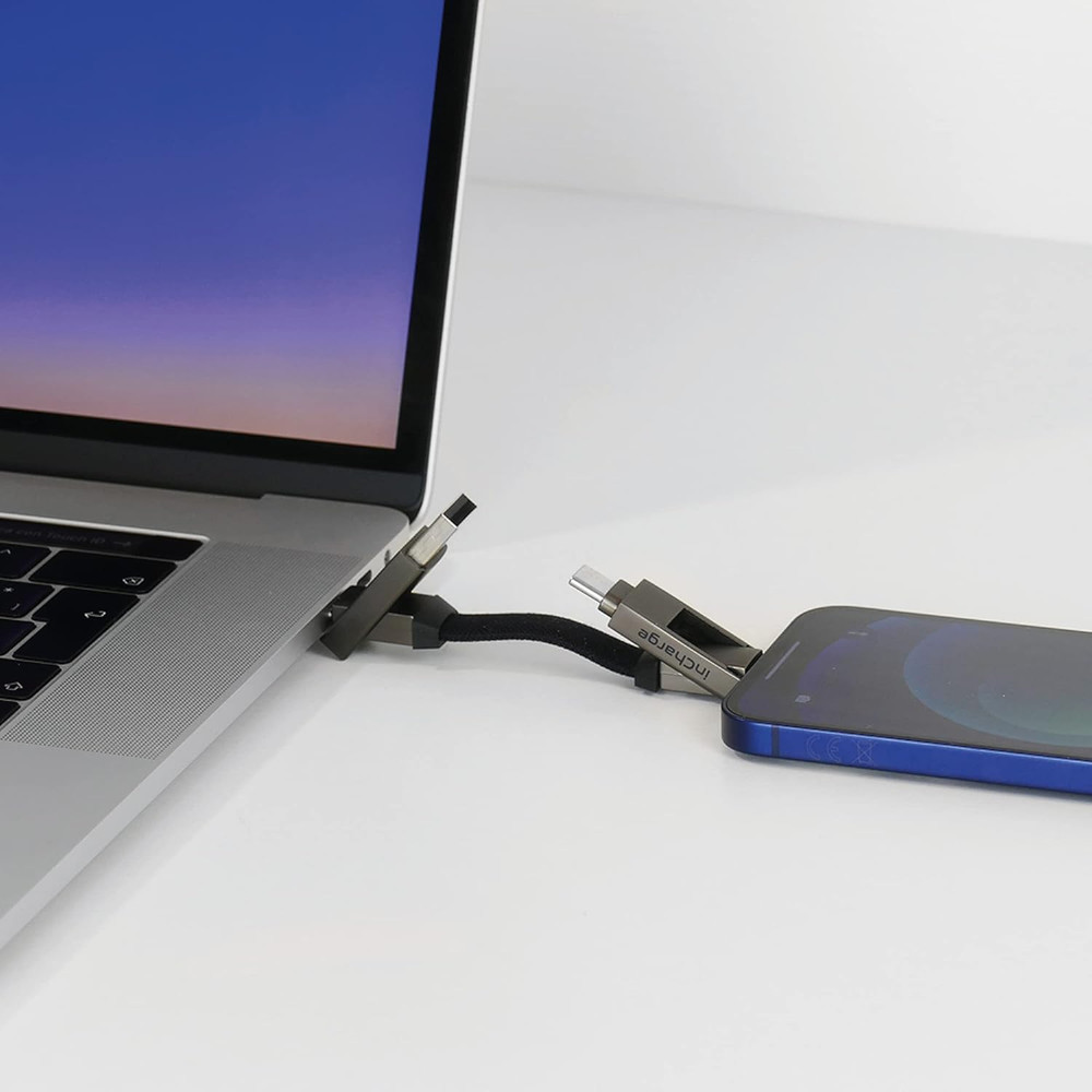 Rolling Square Incharge 6 - Keychain USB C Charger Cable, Lightning Cable