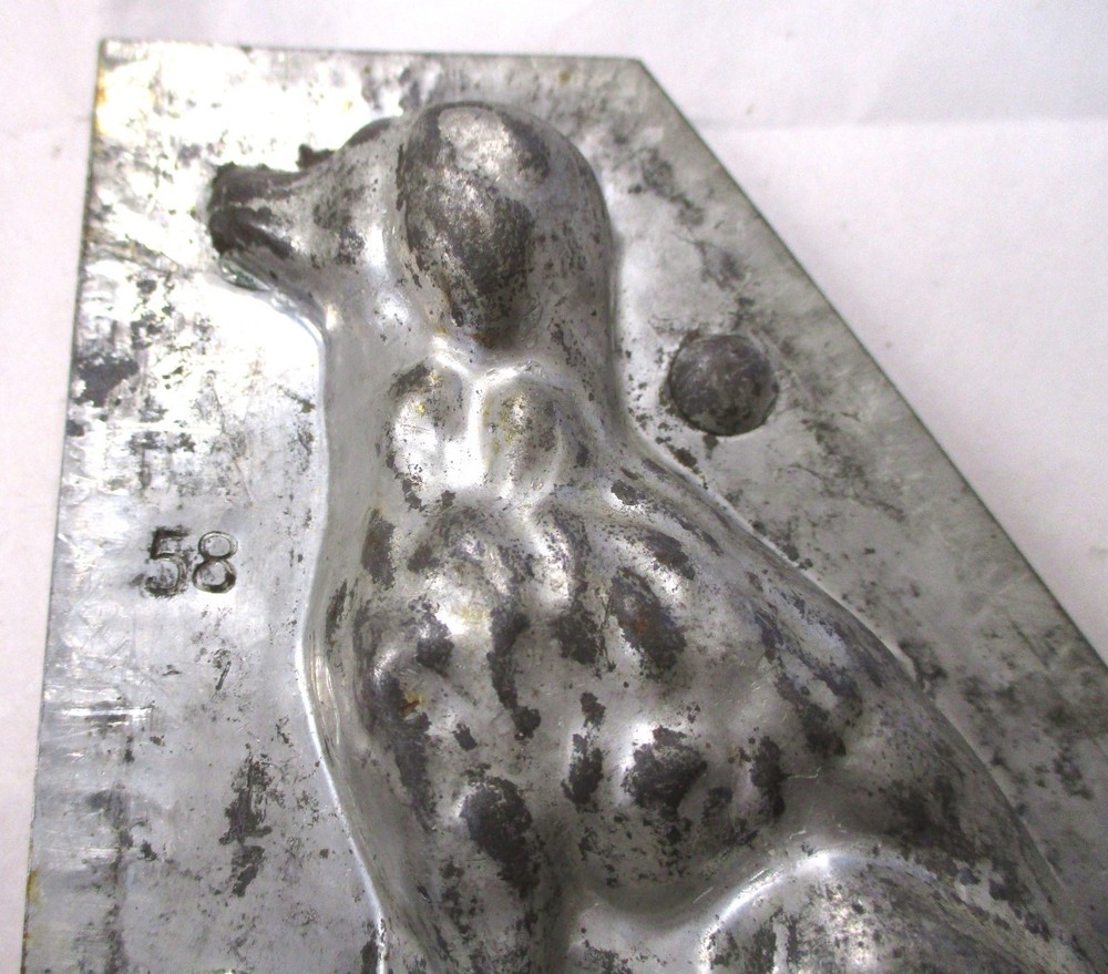 ANTIQUE TIN DOG HALLOWEEN CHOCOLATE CANDY MOLD