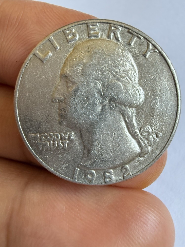 1982 D Washington Quarter, Filled In Mint Mark Error/Multiple error