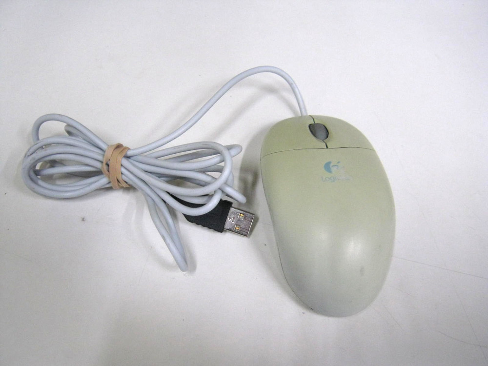 Vintage Logitech Optical White Mouse Model M-UV96 USB #2