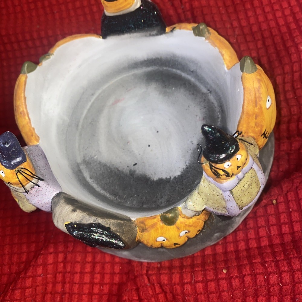 Yankee Candle Halloween Comical Pumpkins Pillar Candle Ring Holder