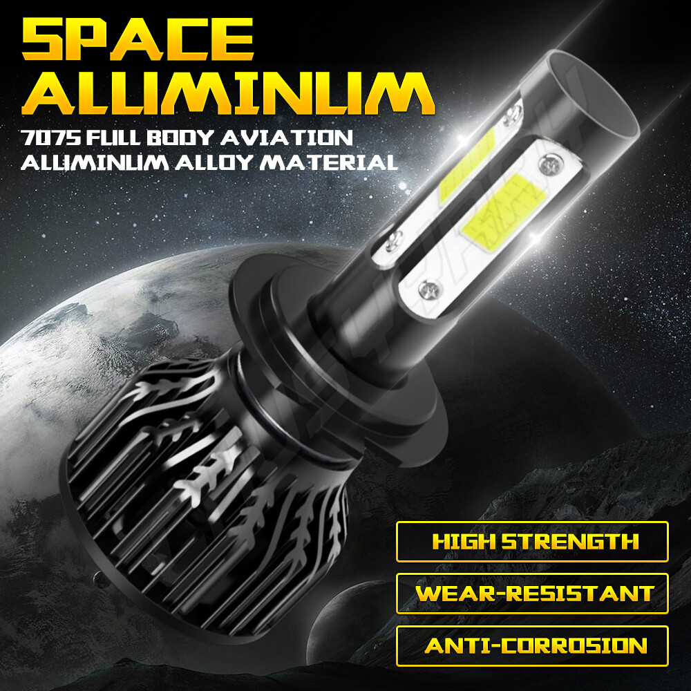 4x H7 LED Headlight Bulb Kit High Low Beam 80000LM Super Bright 6500K White E4EA