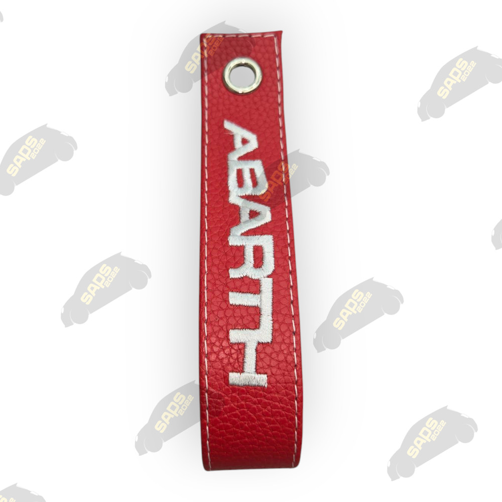 Abarth Red / White Stitch Leather Interior Boot Pull Strap Handle Fiat 500