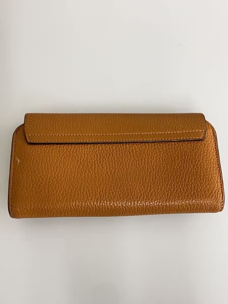Chloe CML Leather Long Wallet, Plain, Women's