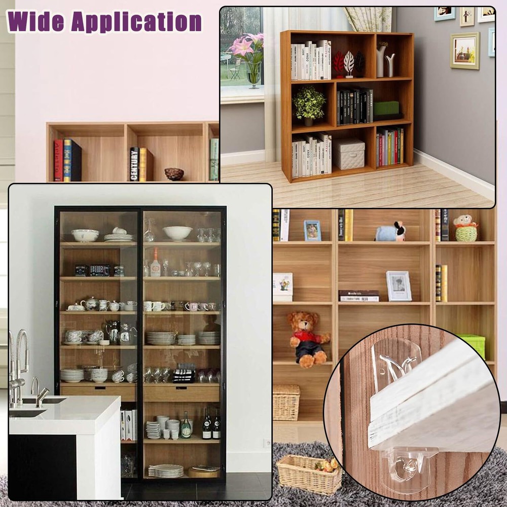 20pcs Plastic Locking Shelf Support Pegs6mm Shelf Pins Self-Locking Bracket C...