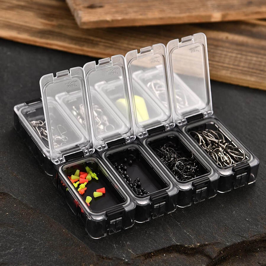 Mini Tackle Box Luminous Waterproof Accessories Box Removable Freely Assemble