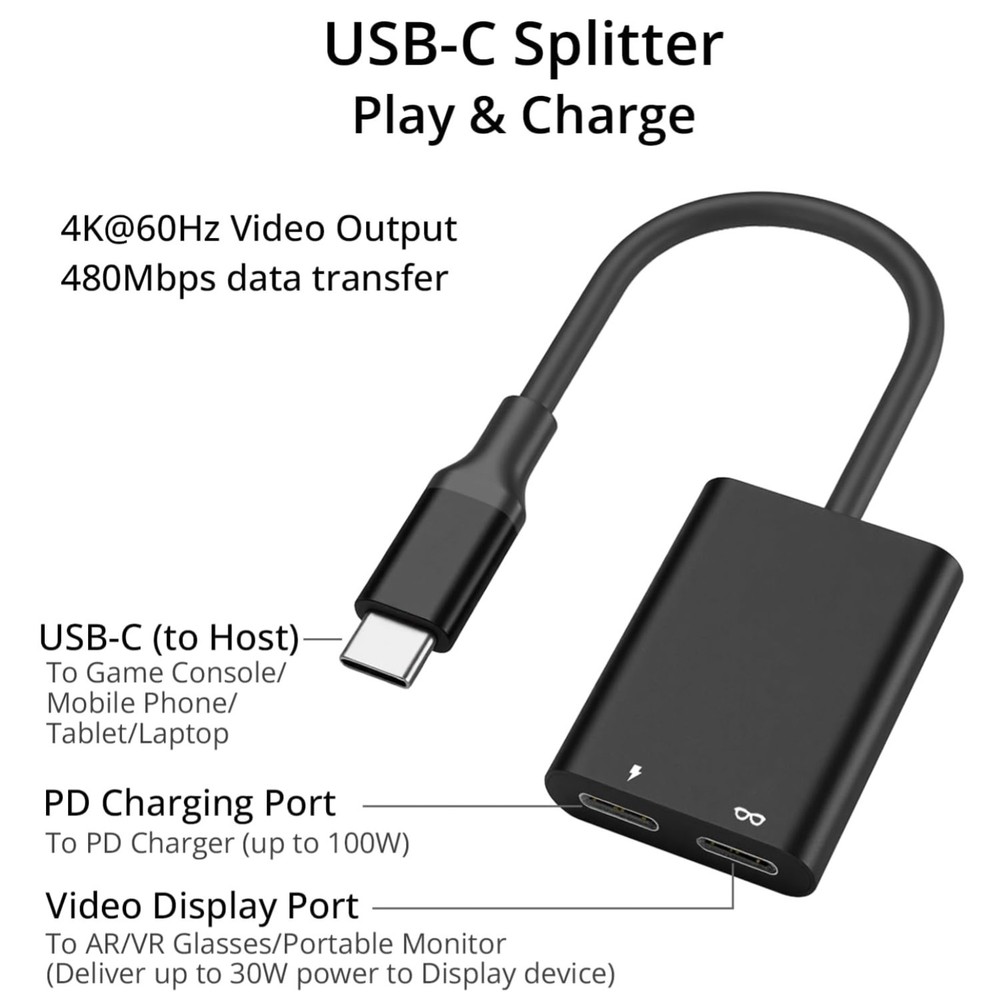 AR Glasses Adapter for Switch 1, Steam Deck, ROG Ally X