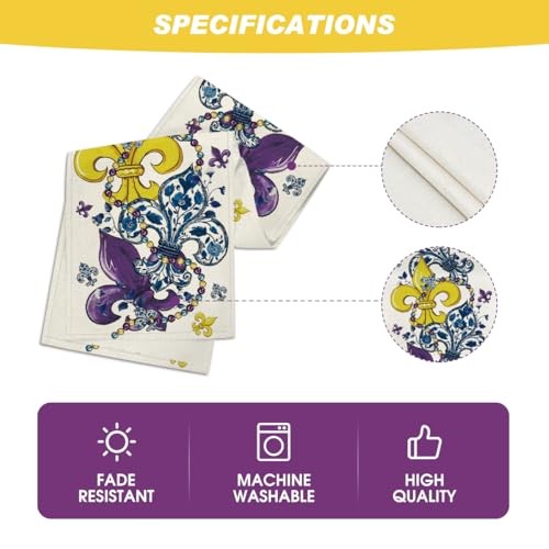Bead Carnival Iris Mardi Gras Table Runner, Seasonal Kitchen Dining Table