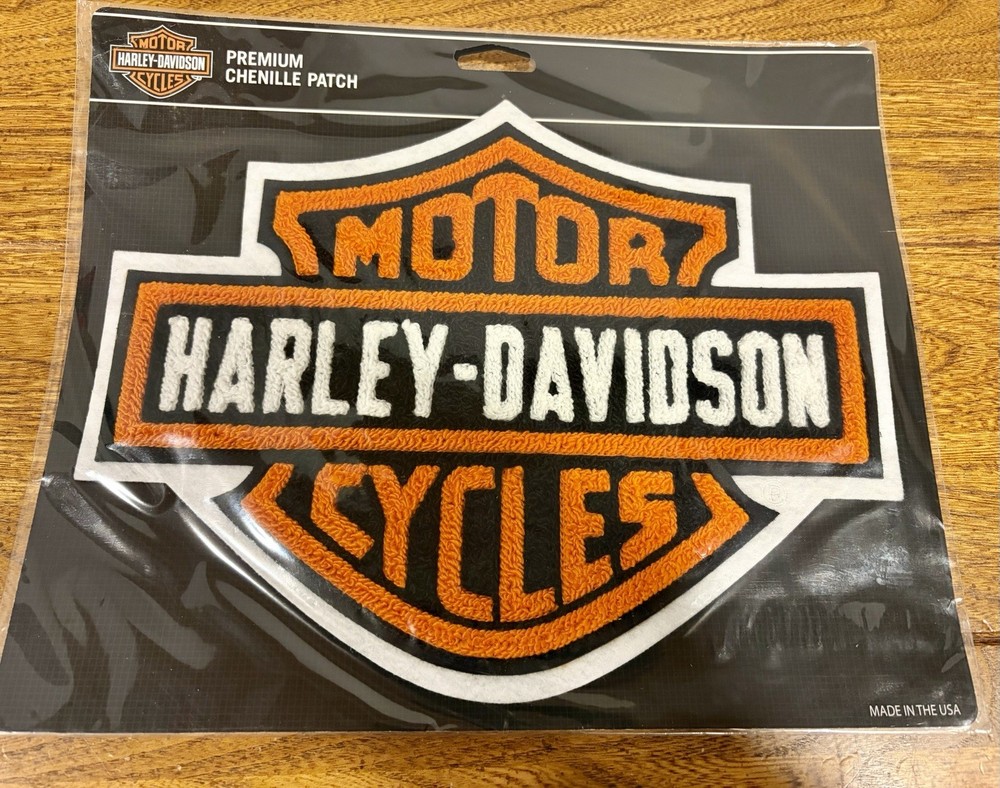 Harley Davidson Shield Logo Premium Chenille Patch Emblem Motorcycle Biker