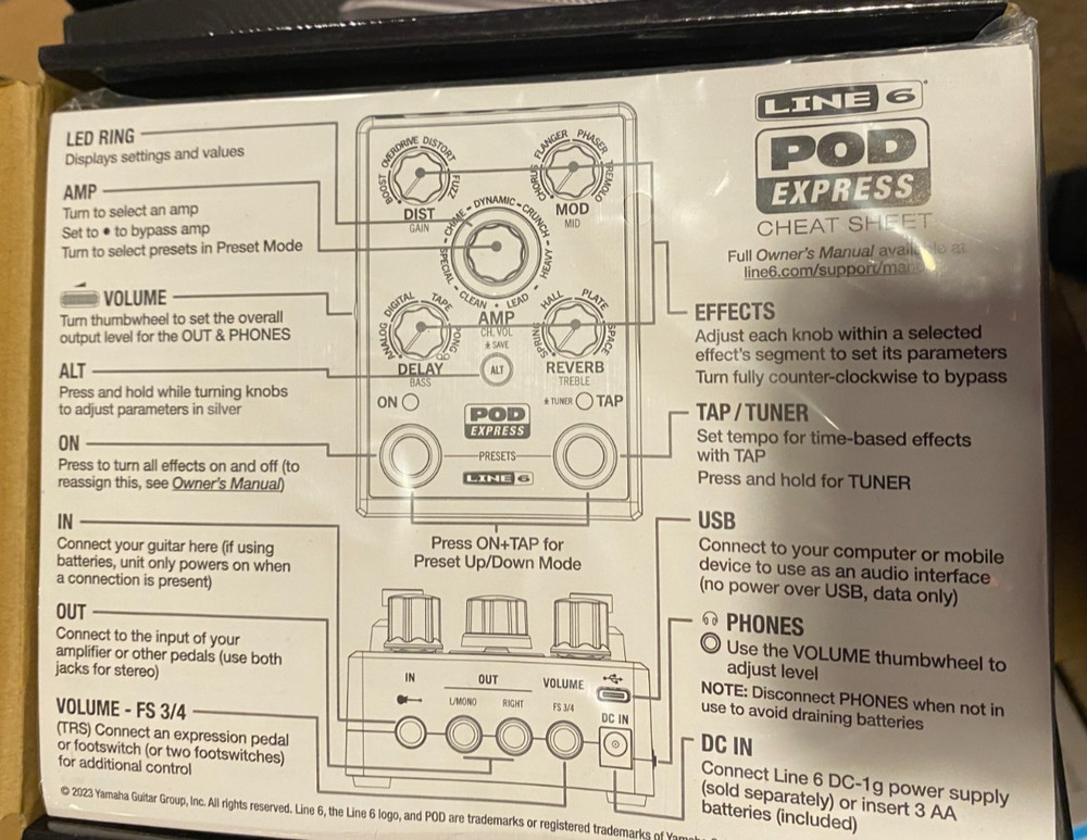 Line 6 POD Express Guitar Effects Processor Red