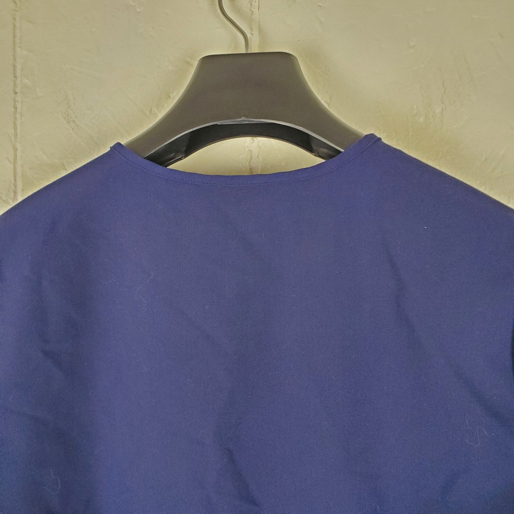 Figs Scrub Top Womens Medium Blue V Neck Short Sleeve Pocket Stretch Pullover