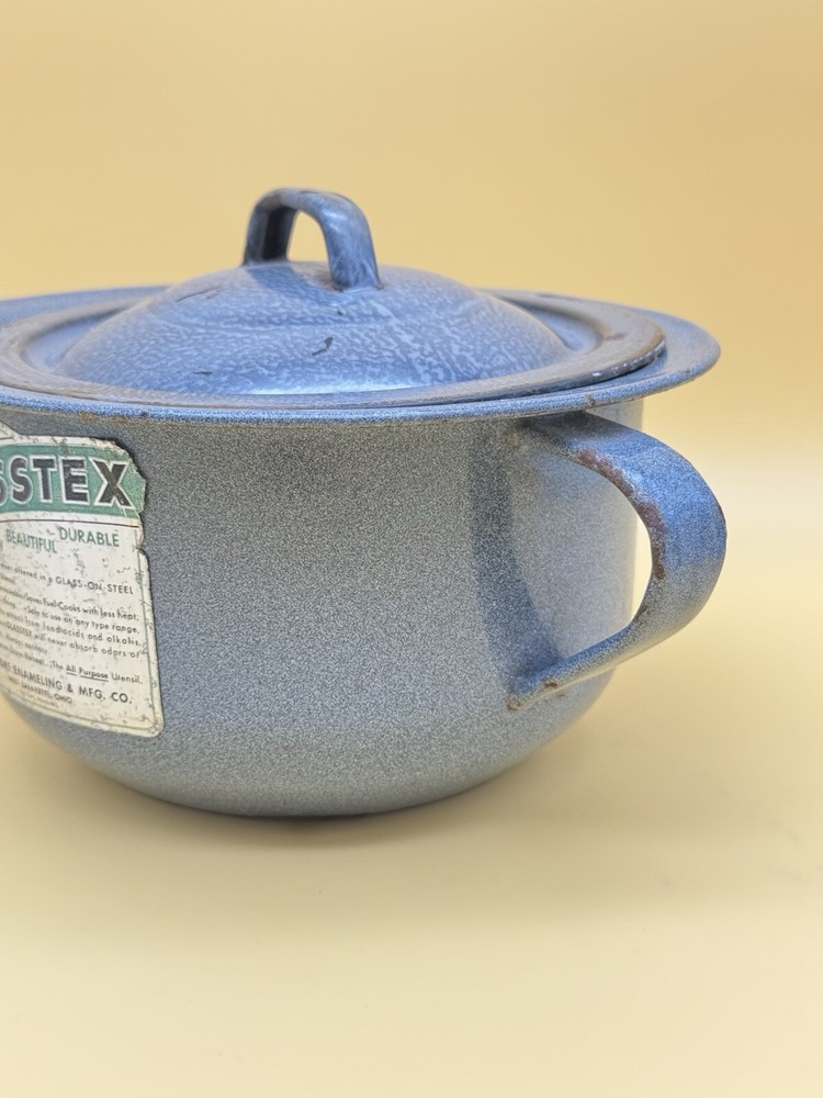 Vintage Moore Glasstex Enamelware Junior Combinet w/ Lid